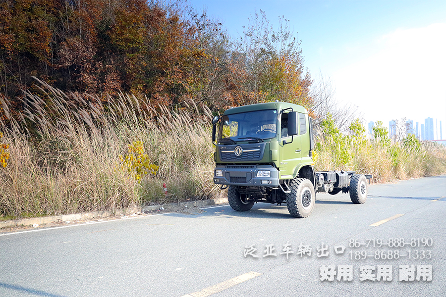 东风四驱DFH2140B底盘_东风4×4越野专用车底盘_四驱260马力专用车底盘改装_14吨出口型底盘定制