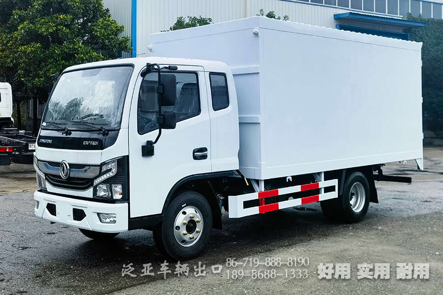 东风四驱平头厢式货车_出口专用卡车四驱白色卡车_4×4 平头越野卡车厢式车