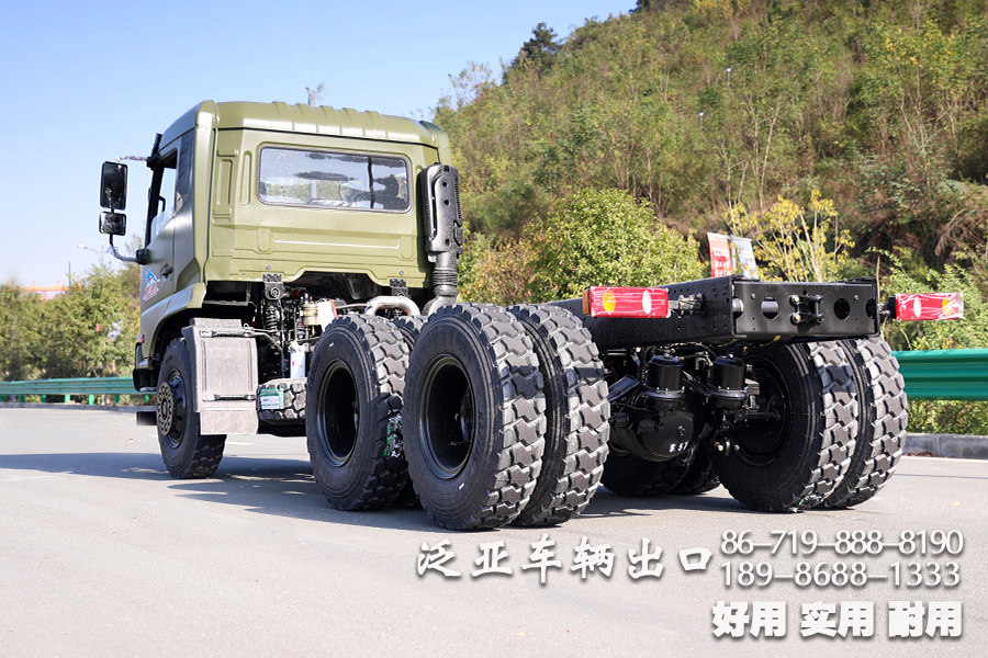 东风六驱、大马力底盘、越野运输车底盘、210马力底盘、出口专用底盘
