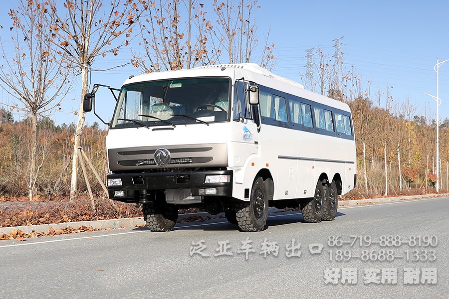 东风六驱190马力越野客车_东风6*6手动六档越野中巴车、客车改装生产厂家