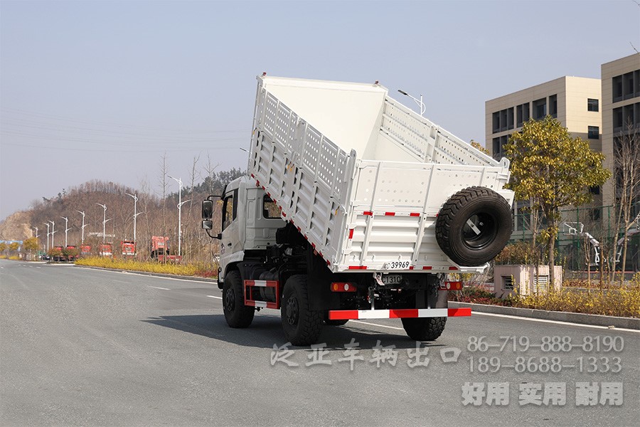 东风13吨自卸车，四驱自卸卡车，4x4自卸车，货箱加高型自卸车，越野自卸卡车，两桥矿用自卸车，自卸车出口，自卸车销售