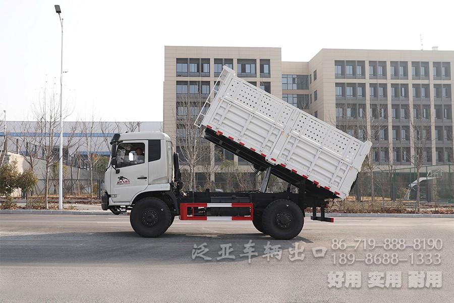 东风13吨自卸车，四驱自卸卡车，4x4自卸车，货箱加高型自卸车，越野自卸卡车，两桥矿用自卸车，自卸车出口，自卸车销售