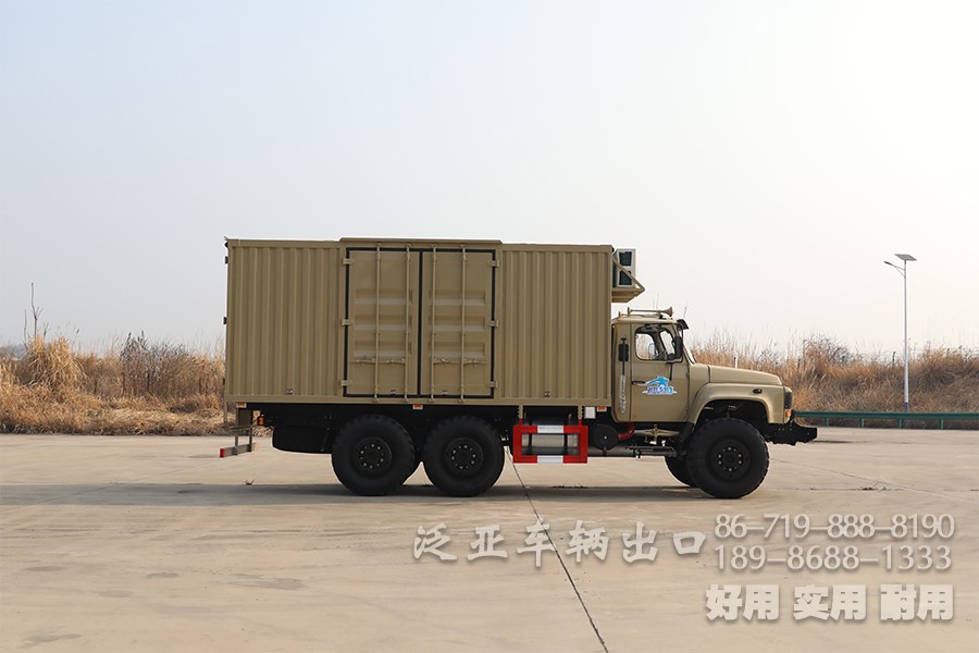 多用途越野专用车，东风6*6厢式车，EQ2100越野厢卡，野外露营车，瓦楞板厢式车