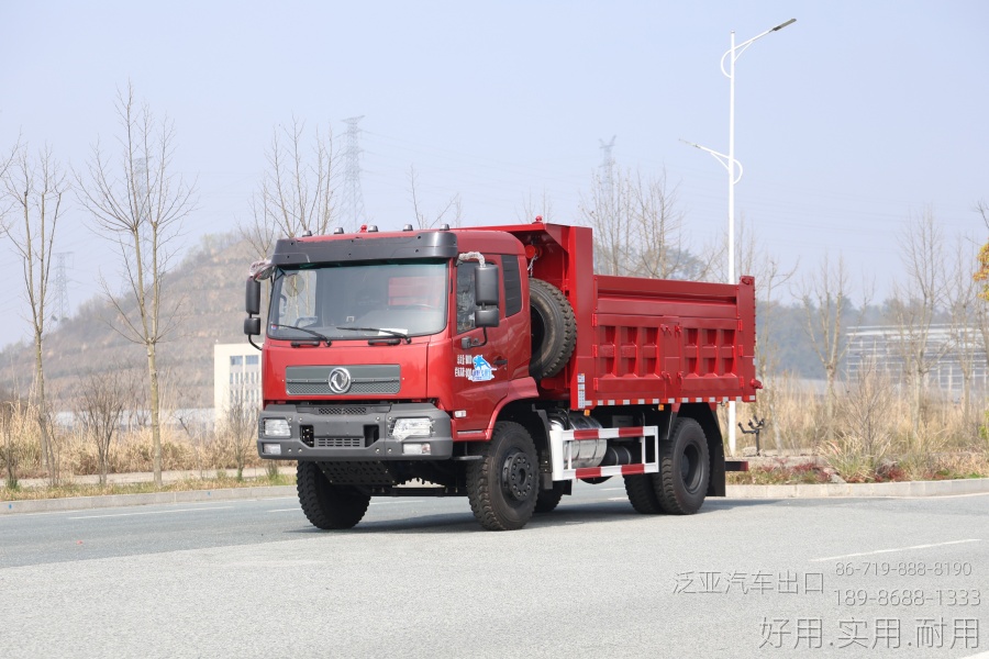 东风4*2自卸汽车_210马力自卸车工地拉土方石方_16方渣土运输车出口